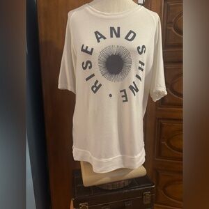 Sundry White Graphic Tee “Rise and Shine”